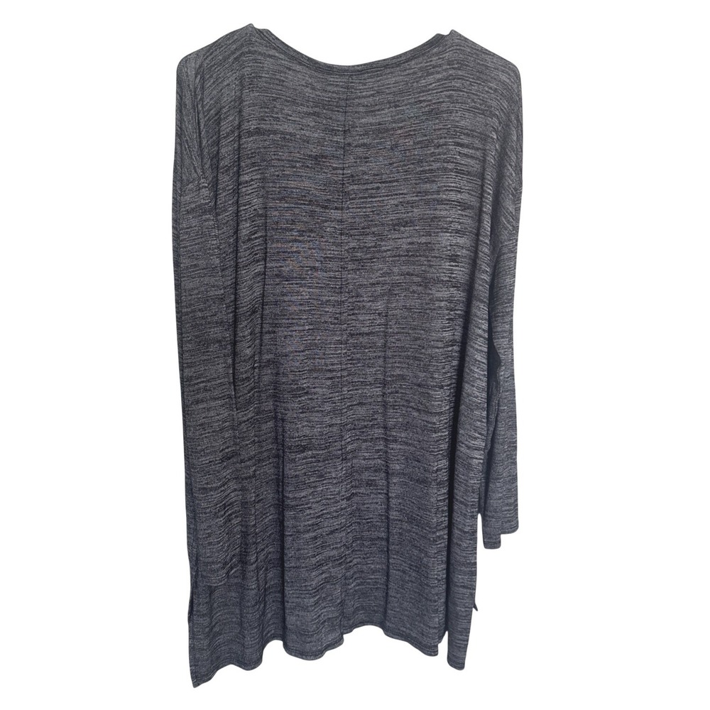 Soft Surroundings Gray Space Dye Long Sleeve Tunic Top XL Back Vent High Low Hem